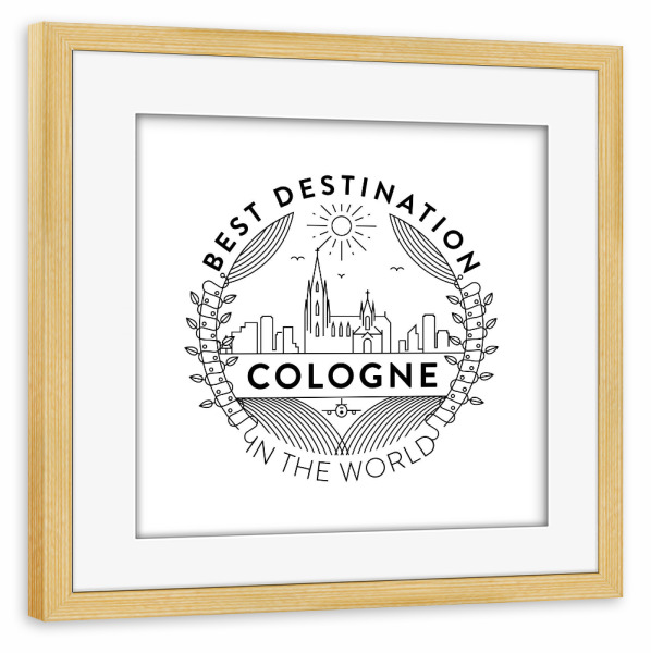 Poster mit Rahmen kiefer "Cologne Badge" artboxONE - Städte / Köln,Reise