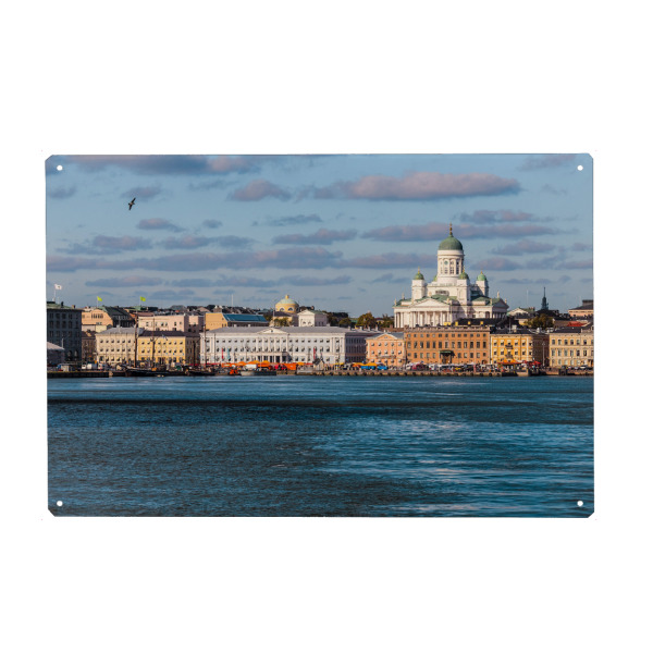 Metall Poster "Helsinki Skyline, Finland" artboxONE - Städte - Helsinki,Finland,Skyline,Nordic,Architecture,Sea,Baltic,Waterfront,Finnish
