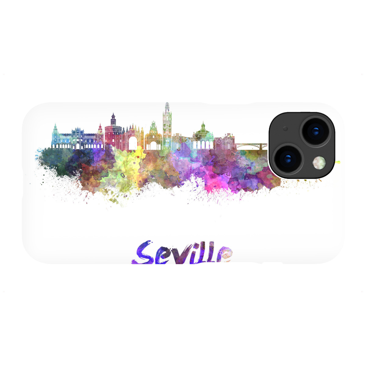 iPhone "SEVILLE skyline in watercolor-m" Premium-Case Handyhülle artboxONE