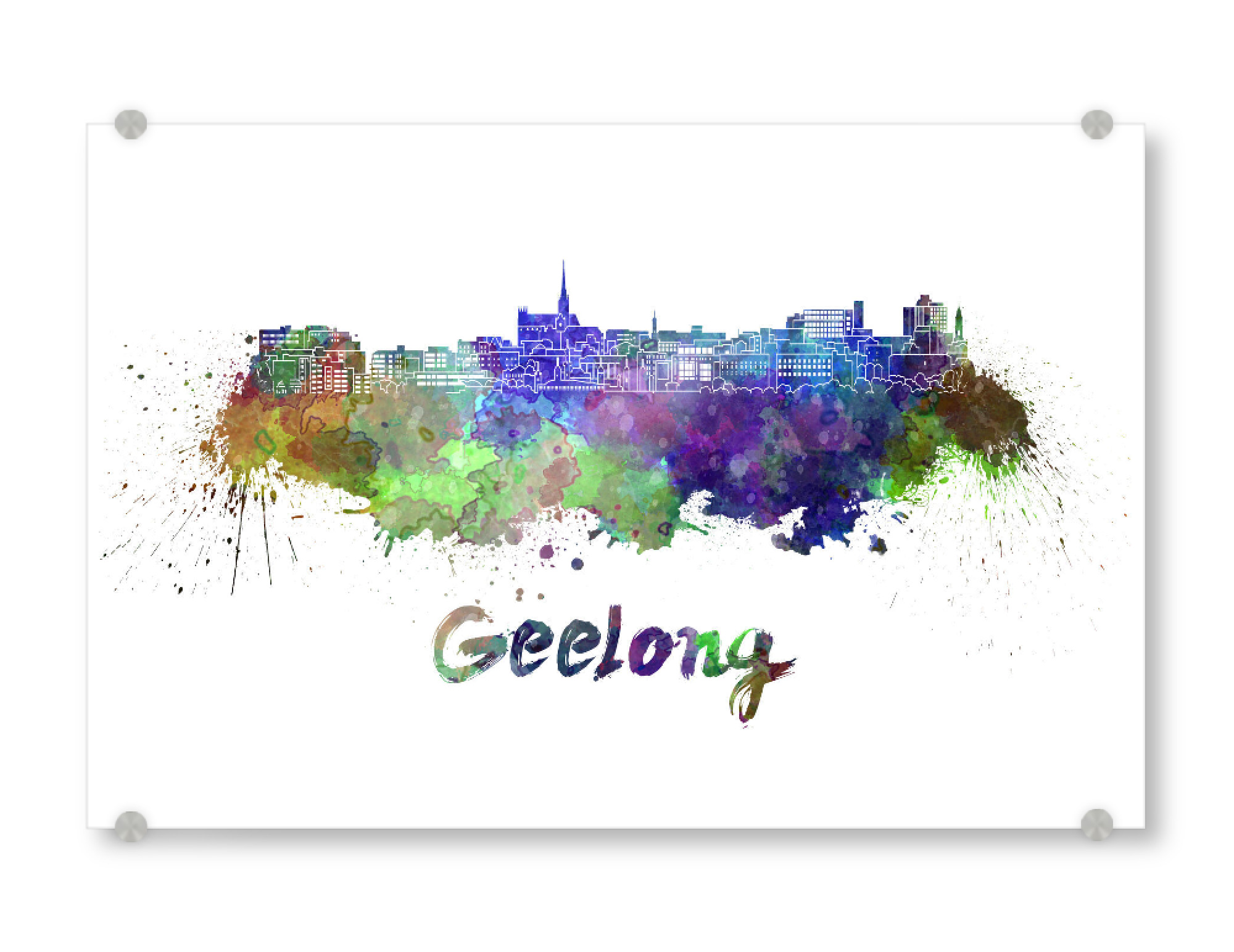 Acrylglasbild "GEELONG skyline-b" artboxONE - Städte,Abstrakt,Architektur