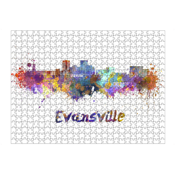 artboxONE Puzzle "EVANSVILLE skyline in watercolor-b" artboxONE - Städte,Abstrakt,Architektur