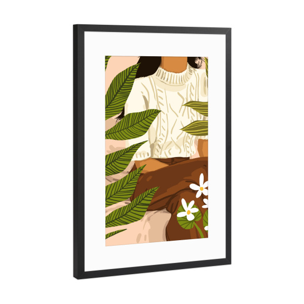 Poster mit Rahmen Schwarz (Metallic) "You Grow Girl" artboxONE - Fashion