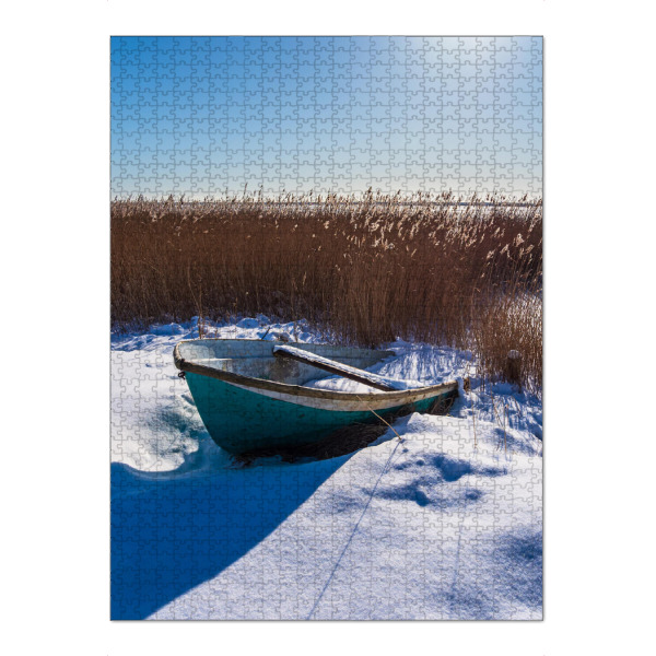 Puzzle Ravensburger "Boot, Schilf und Sonne" artboxONE - Natur,Reise,Reise / Strand und Meer