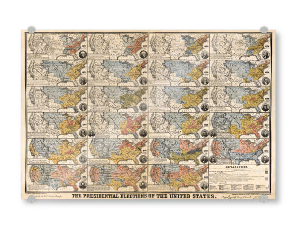 Acrylglasbild "Old map united states-b" artboxONE - Architektur,Kartografie