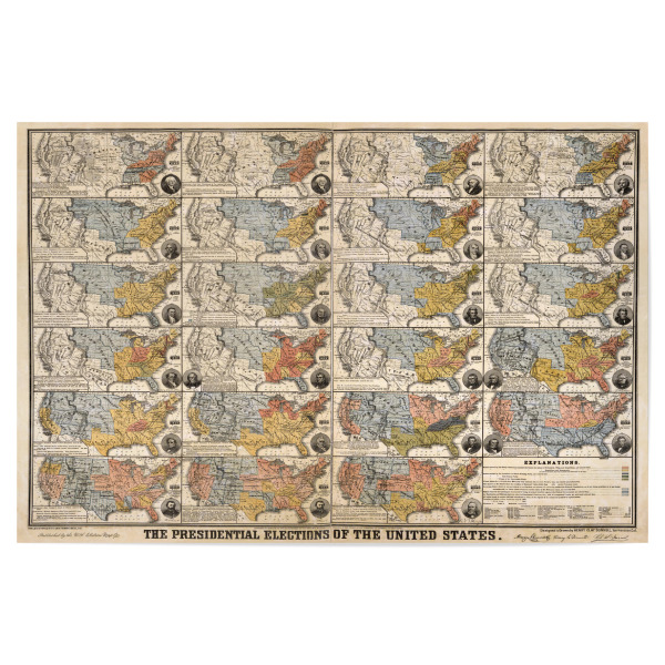 Poster 30x20 cm "Old map united states-b" artboxONE - Architektur,Kartografie