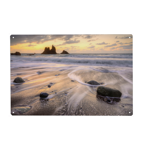Metall Poster "Playa de Benijo auf Teneriffa" artboxONE - Natur,Reise,Reise / Strand und Meer