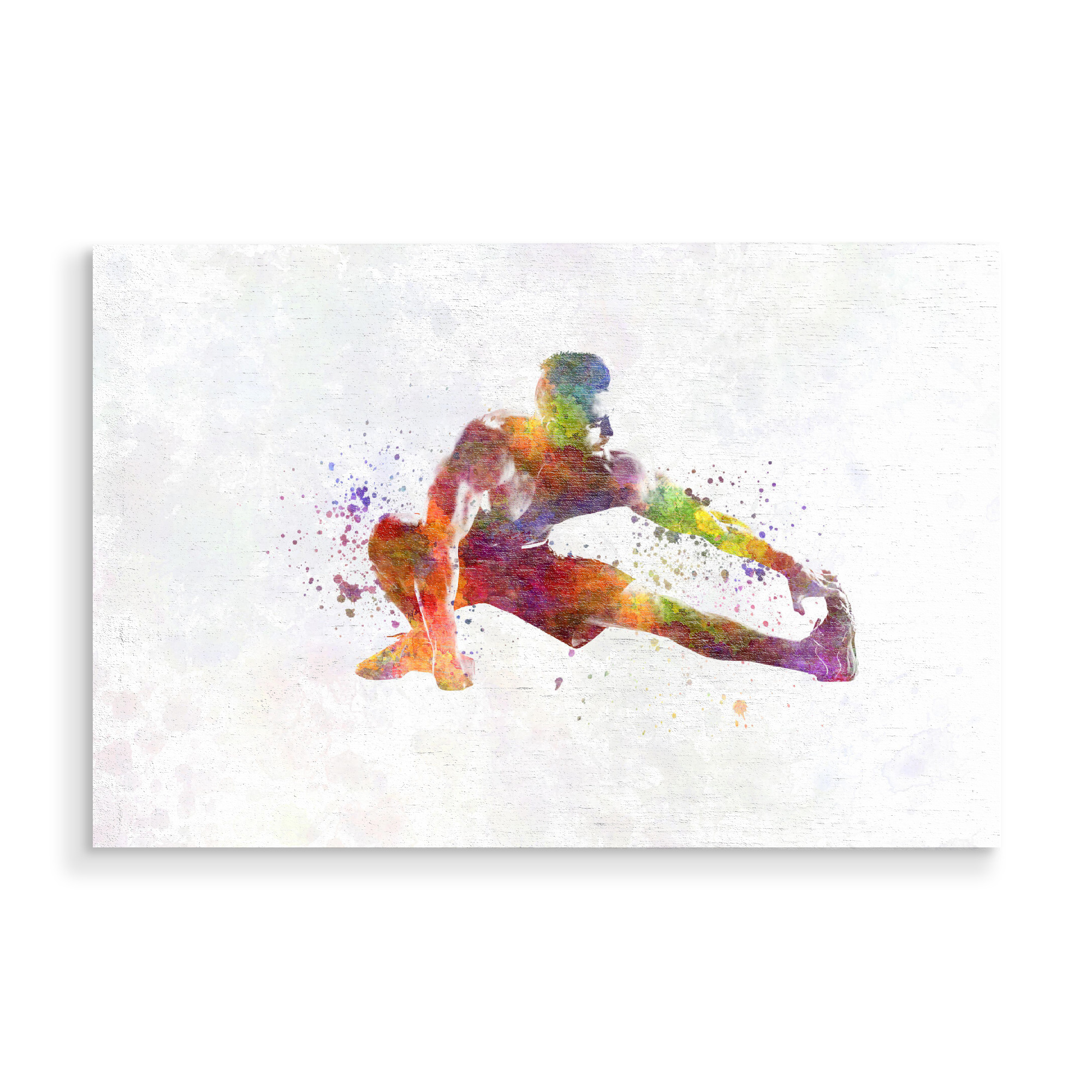 Holzbild "Fitness exercise in watercolor-a" artboxONE - Abstrakt,Sport