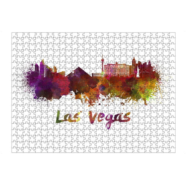 Puzzle Ravensburger "LAS VEGAS skyline in watercolor" artboxONE - Städte,Abstrakt,Architektur