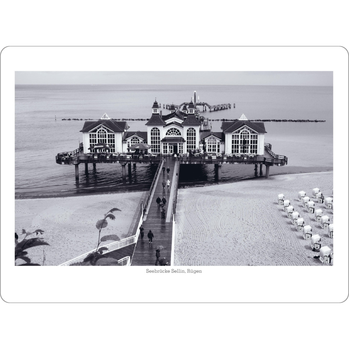 Tischset "Die Seebrücke in Sellin, Rügen" artboxONE - Reise,Schwarzweiß,Reise / Strand und Meer,Reise / Länder