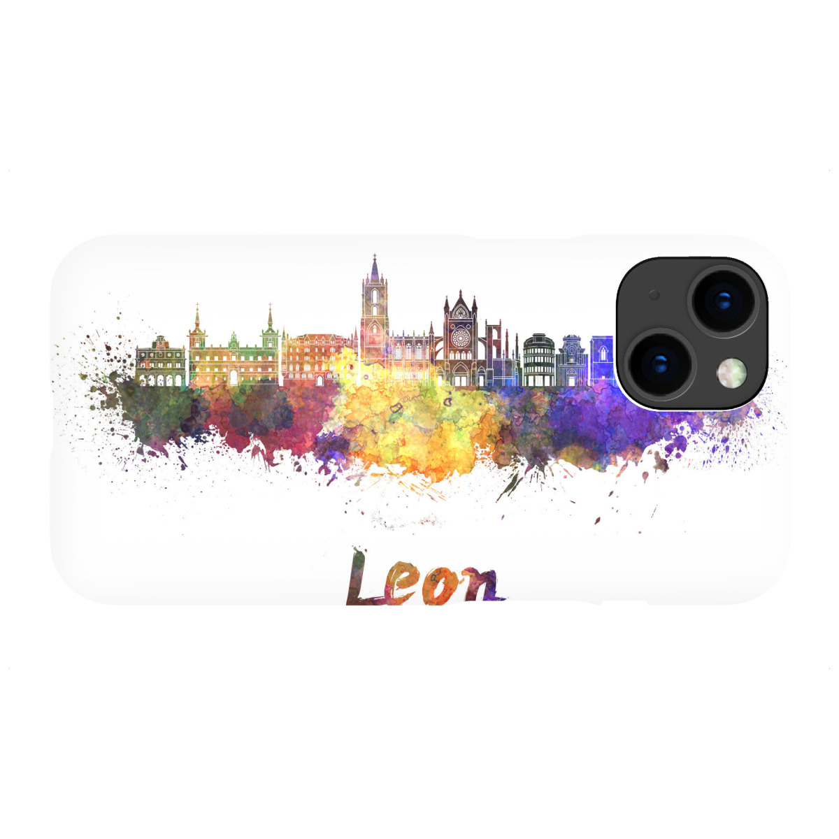 iPhone "LEON skyline in watercolor-h" Premium-Case Handyhülle artboxONE