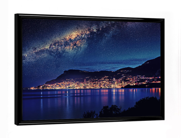 Poster mit schwarzem Rahmen "Night In Monaco" artboxONE - Städte,Reise,Architektur,Reise / Strand und Meer,Reise / Länder