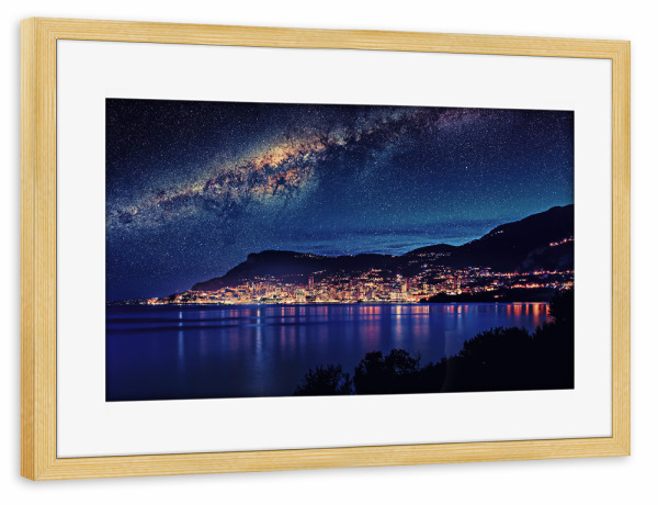 Poster mit Rahmen kiefer "Night In Monaco" artboxONE - Städte,Reise,Architektur,Reise / Strand und Meer,Reise / Länder