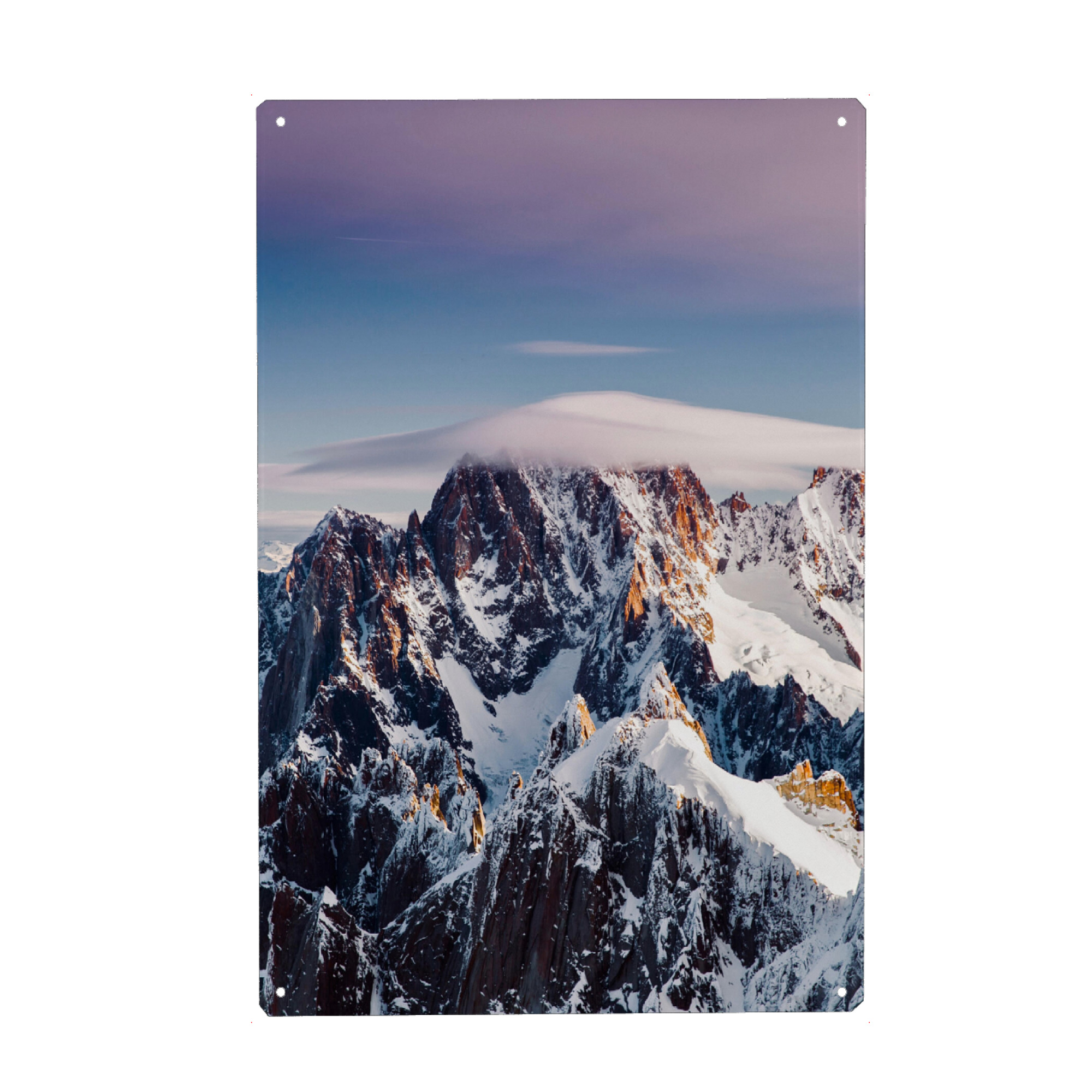 Holzbild "Aussicht auf das Mont Blanc Massiv" artboxONE - Natur,Reise