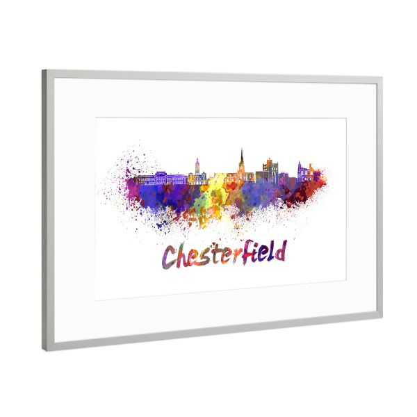 Poster mit Rahmen Silber "CHESTERFIELD skyline" artboxONE - Städte,Reise,Abstrakt,Architektur