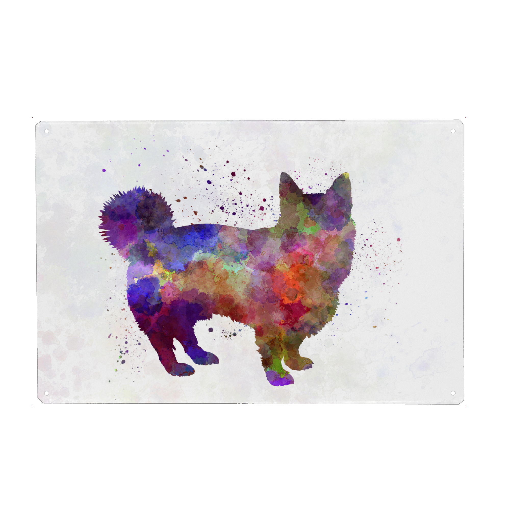 Holzbild "Swedish Vallhund in watercolor" artboxONE - Tiere,Abstrakt - Dog,Pet,Animal,Mammal,Watercolor,Illustration,Abstract,Hund,Colorful,Bunt