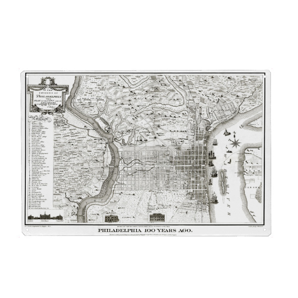 Holzbild "Philadelphia Pictorial Map-z" artboxONE - Architektur,Kartografie