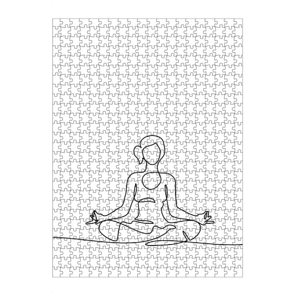 Puzzle Ravensburger "Lotus Sitz - lineart" artboxONE - Abstrakt,Menschen,Schwarzweiß