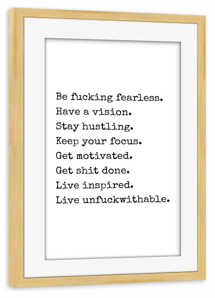 Poster mit Rahmen kiefer "Motivational Quote" artboxONE - Typografie,Menschen