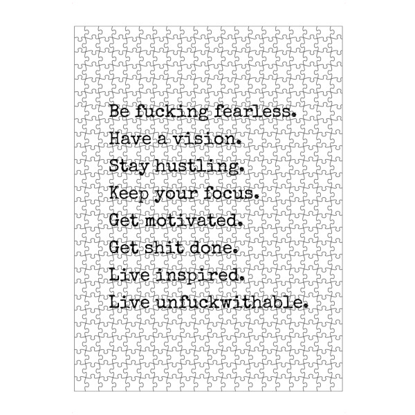 Puzzle Ravensburger "Motivational Quote" artboxONE - Typografie,Menschen - Menschen,Motivation,Typo,Typografie,Schwarzweiß,Blackandwhite,Inspiration