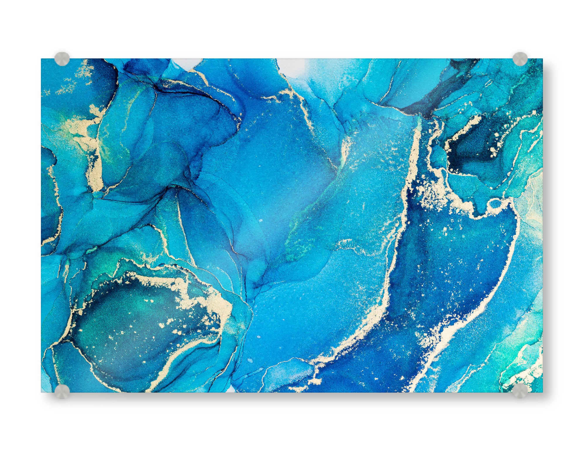 Acrylglasbild "Alcohol ink painting with gold" artboxONE - Abstrakt