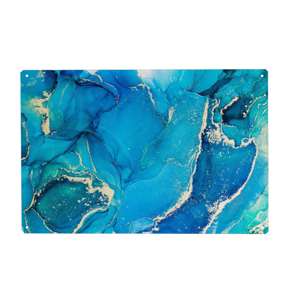 Metall Poster "Alcohol ink painting with gold" artboxONE - Abstrakt