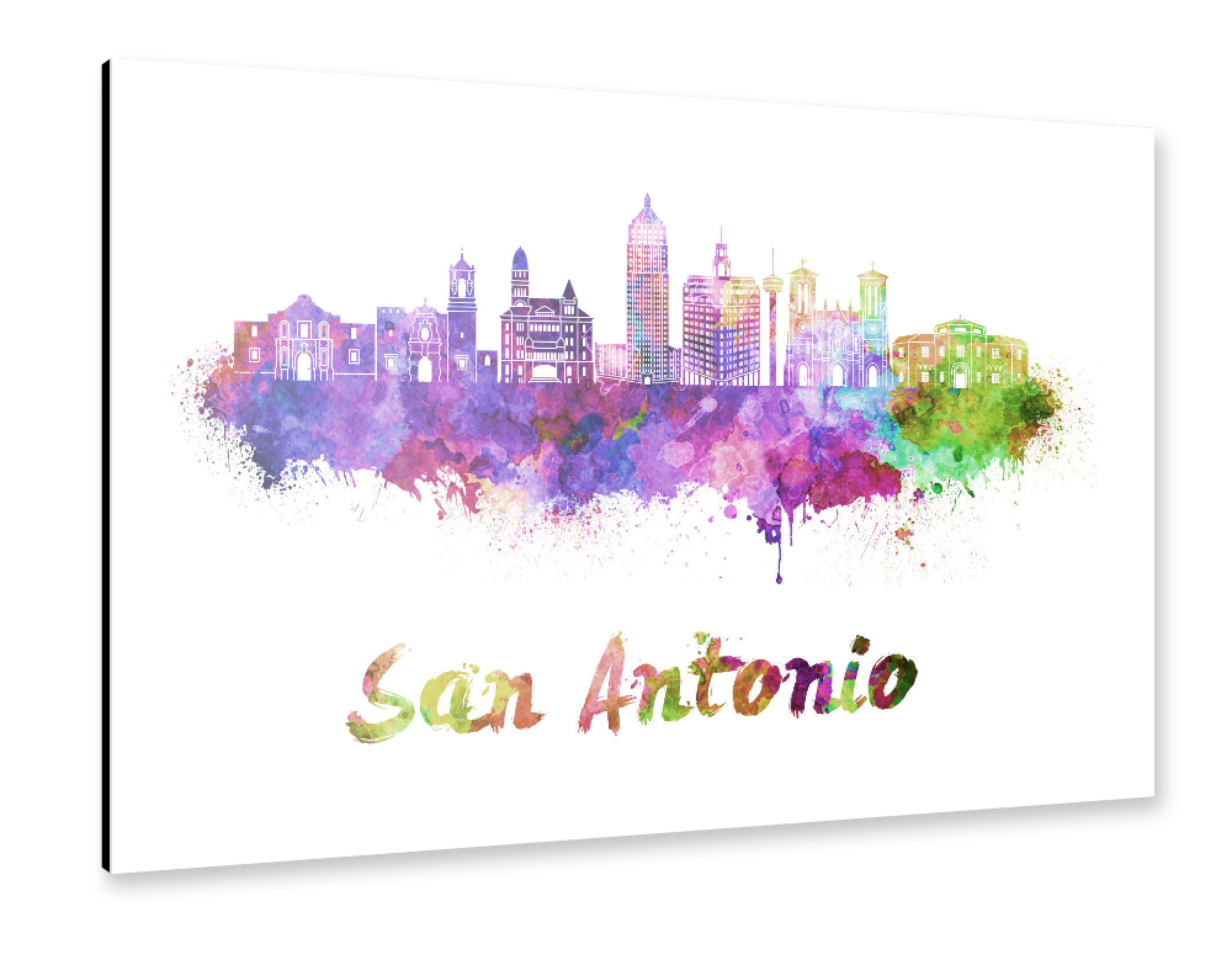 Alu-Dibond "SAN ANTONIO skyline-x" 75x50 cm artboxONE