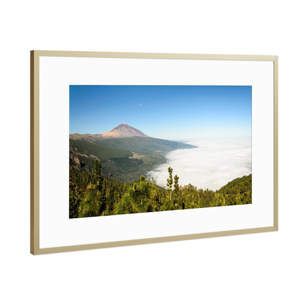 Poster mit Rahmen Gold "Teide und Orotavatal auf Teneriffa" artboxONE - Natur,Reise,Reise / Länder