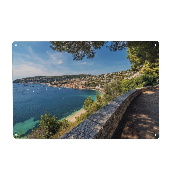 Metall Poster "French Riviera coastline in summer" artboxONE - Natur,Reise,Reise / Strand und Meer,Städte / Weitere