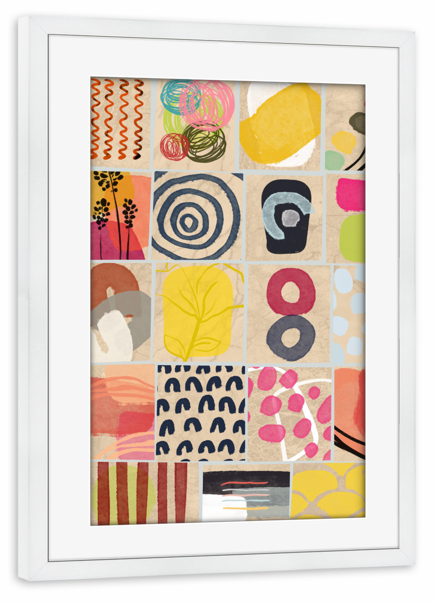 Poster mit Rahmen weiß "Congo Art Design" artboxONE - Abstrakt,Geometrie,Reise / Afrika
