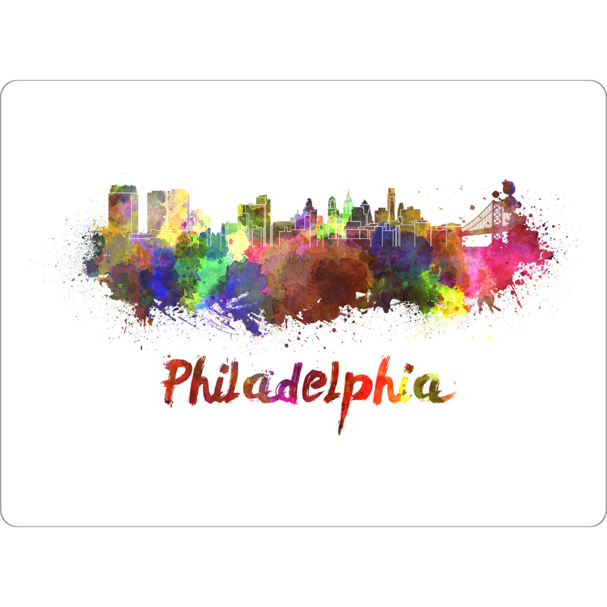 Tischset "PHILADELPHIA skyline in watercolor" artboxONE - Städte,Abstrakt,Architektur
