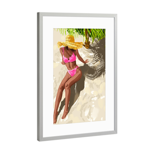 Poster mit Rahmen Silber "Sky above, sand below peace within" artboxONE - Natur,Menschen,Reise / Strand und Meer