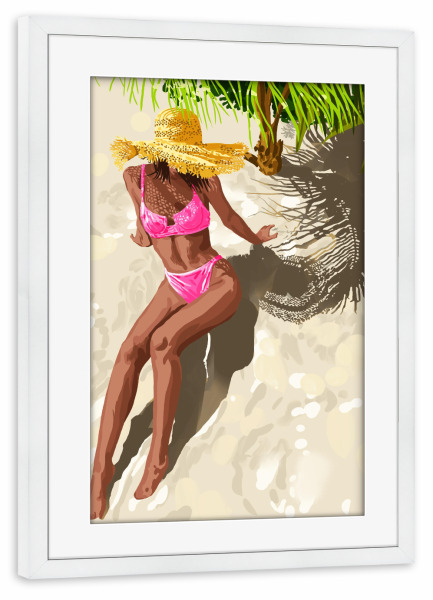 Poster mit Rahmen weiß "Sky above, sand below peace within" artboxONE - Natur,Menschen,Reise / Strand und Meer