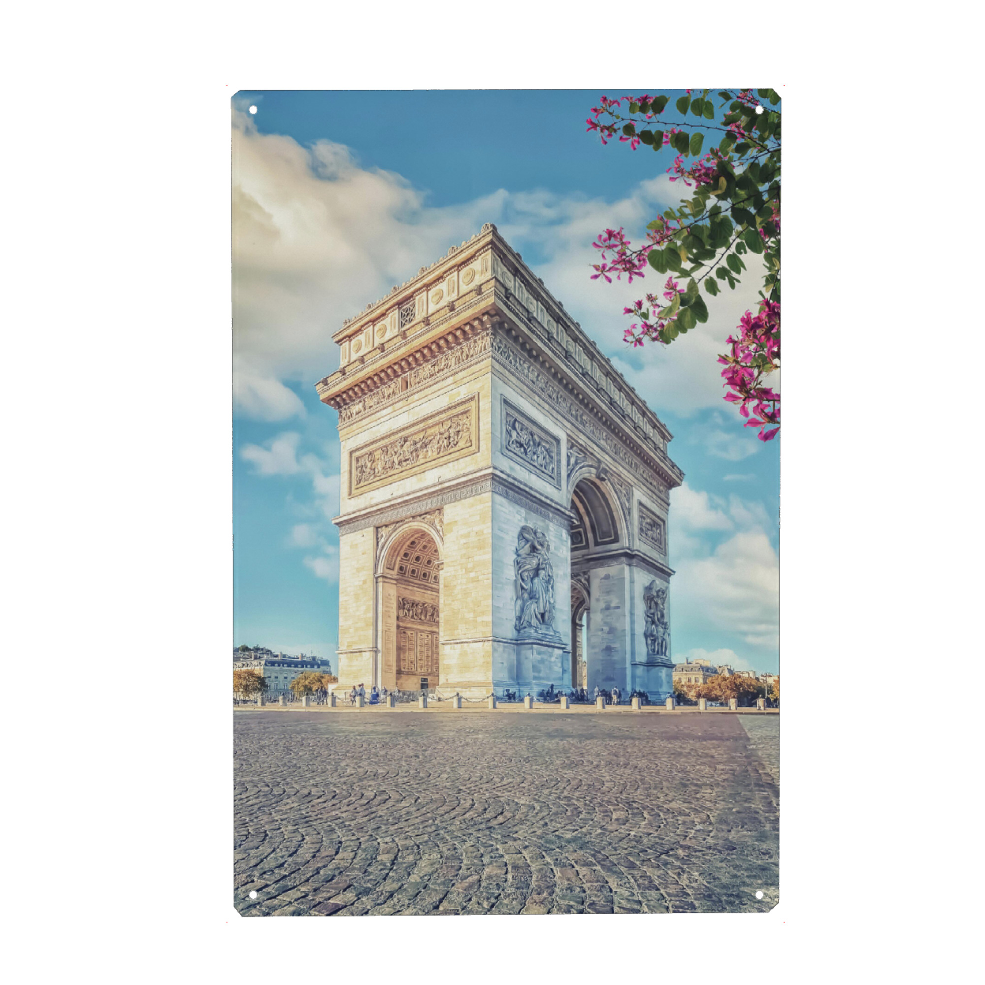 Metall Poster "Arc de Triomphe im Frühjahr" artboxONE - Städte,Reise,Architektur,Städte / Paris,Reise / Länder