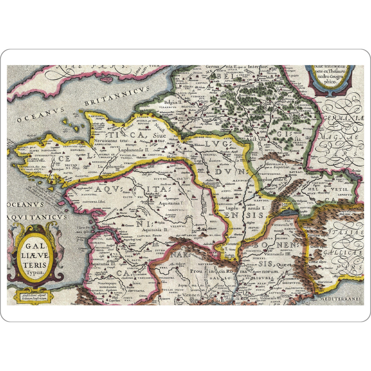 Tischset "Karte von Frankreich" artboxONE - Städte,Architektur,Kartografie - Karte,Antik,Retro,Alt,Karten,Karte der welt,Illustration - Bild karte