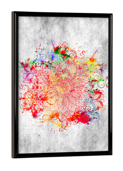 Poster mit schwarzem Rahmen "Mandala-Vandale" artboxONE - Natur,Abstrakt - Mandala,Vektor,Yoga,Boho,Arabisch,Abstrakt,Natur,Farbe,Tinte,Bunt