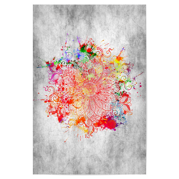 Poster "Mandala-Vandale" artboxONE - Natur,Abstrakt - Mandala,Vektor,Yoga,Boho,Arabisch,Abstrakt,Natur,Farbe,Tinte,Bunt