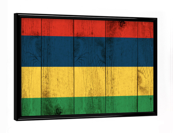 Poster mit schwarzem Rahmen "Mauritus vintage Flagge" artboxONE - Reise,Reise / Afrika,Reise / Länder