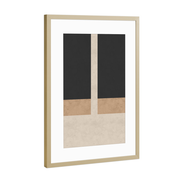 Poster mit Rahmen Gold "Line Shape" artboxONE - Abstrakt - Abstrakt,Geometrische,Blume,Blatt,Form,Modern,Neu,Quadrat,Reinigen,Minimal,Linie