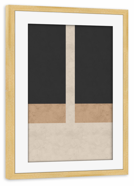 Poster mit Rahmen kiefer "Line Shape" artboxONE - Abstrakt - Abstrakt,Geometrische,Blume,Blatt,Form,Modern,Neu,Quadrat,Reinigen,Minimal,Linie