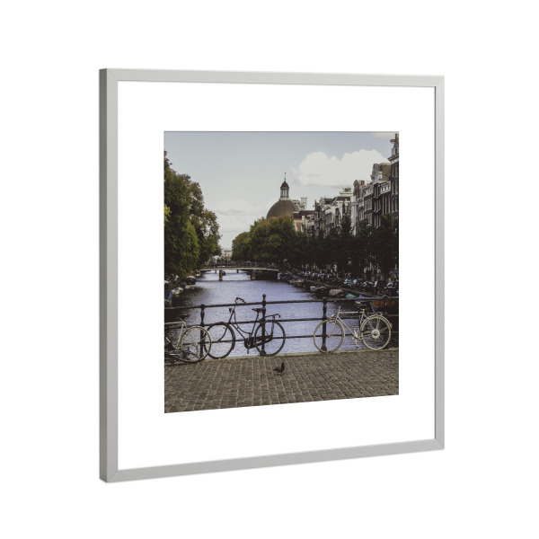 Poster mit Rahmen Silber "Fahrräder von Amsterdam" artboxONE - Reise,Städte / Amsterdam