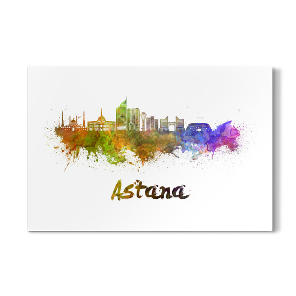Galerie-Print "ASTANA Skyline in Aquarell-b" 30x20 cm artboxONE