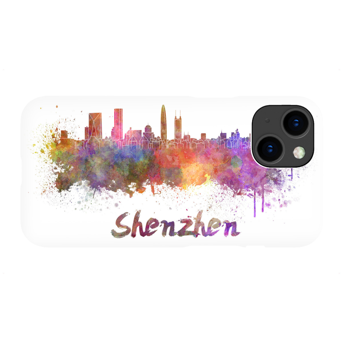 iPhone "SHENZHEN-Skyline im Aquarell-x" Premium-Case Handyhülle artboxONE