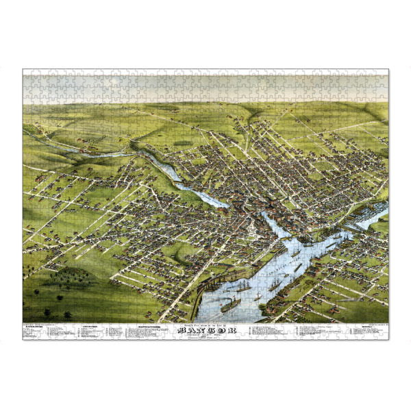 Puzzle Ravensburger "Karte von Bangor - Maine" artboxONE - Kartografie