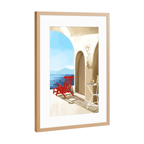 Poster mit Rahmen Kupfer "Einsamkeit am Meer" artboxONE - Städte,Architektur