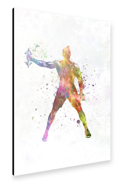 Alu-Dibond "Fitness üben in Aquarell-a" 30x20 cm artboxONE