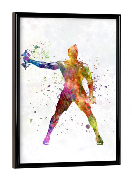 Poster mit schwarzem Rahmen "Fitness üben in Aquarell-a" artboxONE - Abstrakt,Sport