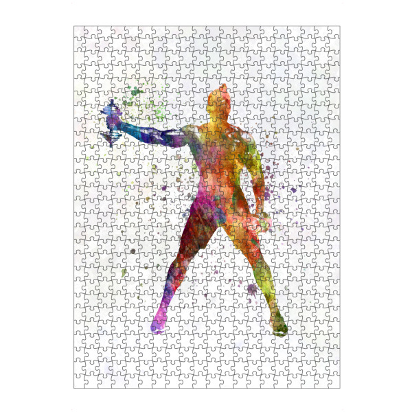artboxONE Puzzle "Fitness üben in Aquarell-a" artboxONE - Abstrakt,Sport