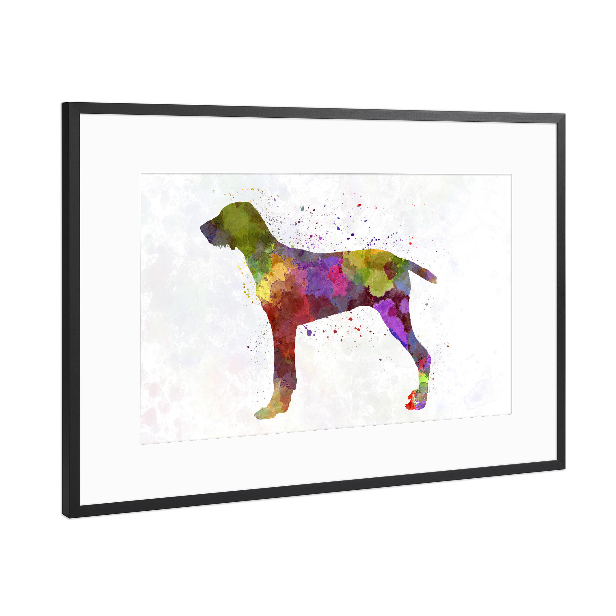 Poster mit Rahmen Schwarz (Metallic) "Drahthaariger slowakischer Zeiger" artboxONE - Tiere,Abstrakt
