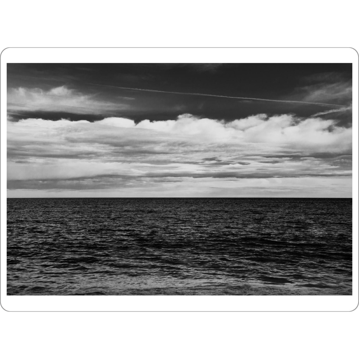 Tischset "Regen kommt" artboxONE - Natur,Reise,Schwarzweiß - Meer,Himmel,Wolken,Schwarz,Weiß,Schwarz-weiß - Bild meer