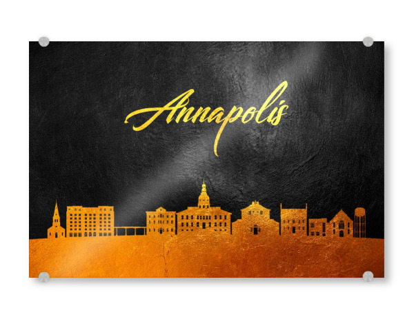 Acrylglasbild "Gold-Skyline - Annapolis Maryland" artboxONE - Städte - Gold,Skyline,Annapolis,Maryland,Stadt